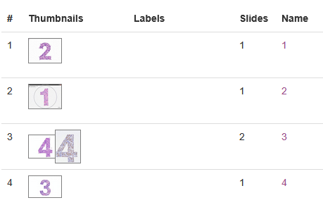 replacing slide names and shuffle
